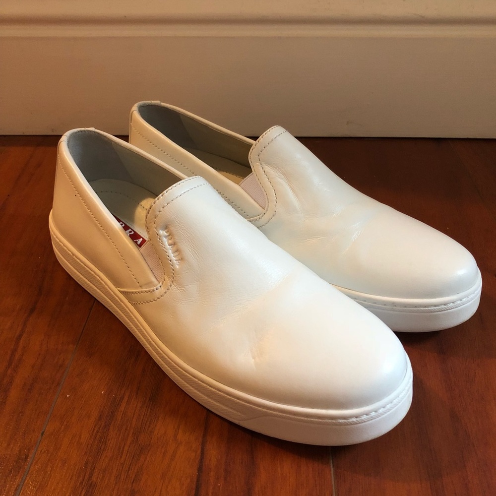 Prada White Slip-on Sneakers